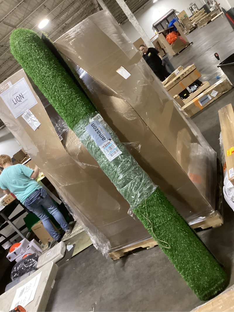 Condition photo showing Good Condition for Heyroll Artificial Turf Grass Indoor Outdoor 7 ft x 15 ft, 0.8 inch Realistic Synthetic Fake Grass, Artificial Lawn Rug Dog Pets Mat, Turf Carpet for Patio Landscape Backyard, Custom Size 7FTx15FT