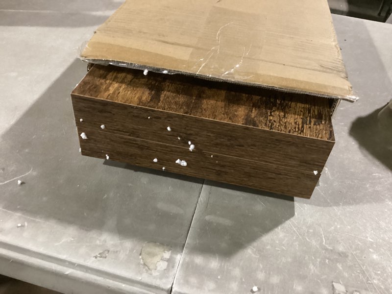 Condition photo showing Good Condition for HOOBRO Floating Shelves for Wall, Wall Mounted Shelf Set of 2, 15.7" Hanging Shelf with Invisible Brackets, for Wall in Bathroom, Bedroom, Toilet, Kitchen, Living Room, Office, Rustic Brown BF40BJ01 Rustic Brown 15.7 Inches