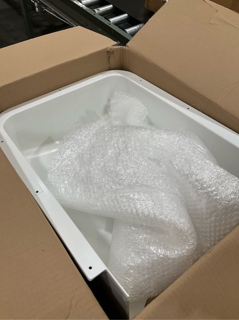 Condition photo showing Good Condition for Lavatory Shield, White ABS Lavatory Shroud Bathroom Sink Cover with 7 Flat Head Self Tapping Screws for Concealing Pipes and Under Sink for Easy Installation Fits Standard Basin Dimensions
