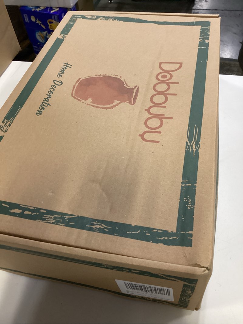 Condition photo showing New/Like New for Ceramic Vase Set of 2, Modern Donut Vases for Minimalist Nordic Home Decor, Waterproof Round Vase, Decorative Centerpiece Vases for Living Room, Entryway, Table Decor (02-Matte Cream)