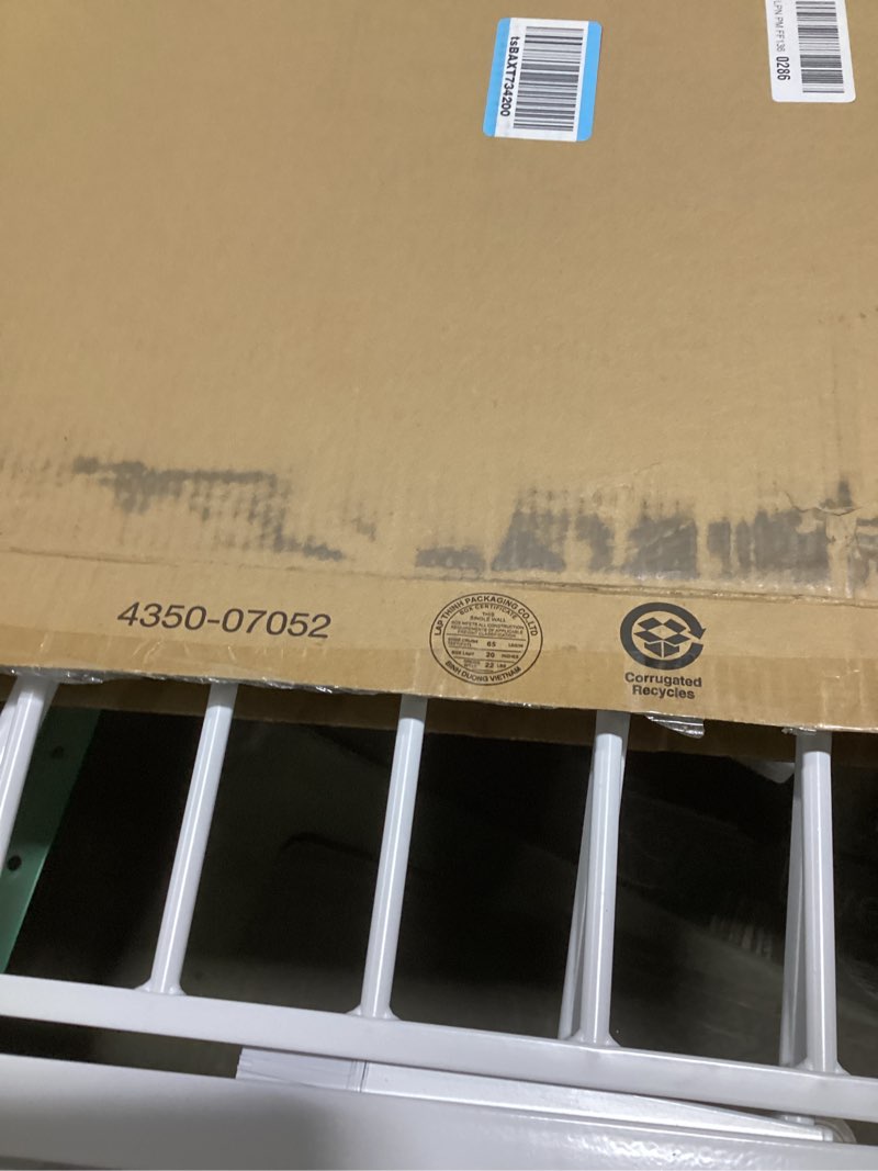 Condition photo showing As Is for Safety 1st Extra Wide Baby Gate with Door: Premium Child Safety, Extra Tall Gate for Doorways, Dog Gates, Easy Installation, 36" Tall & Wide, Fits 29"-47" 1-Pack 29" to 47" Wide x 36" Tall White