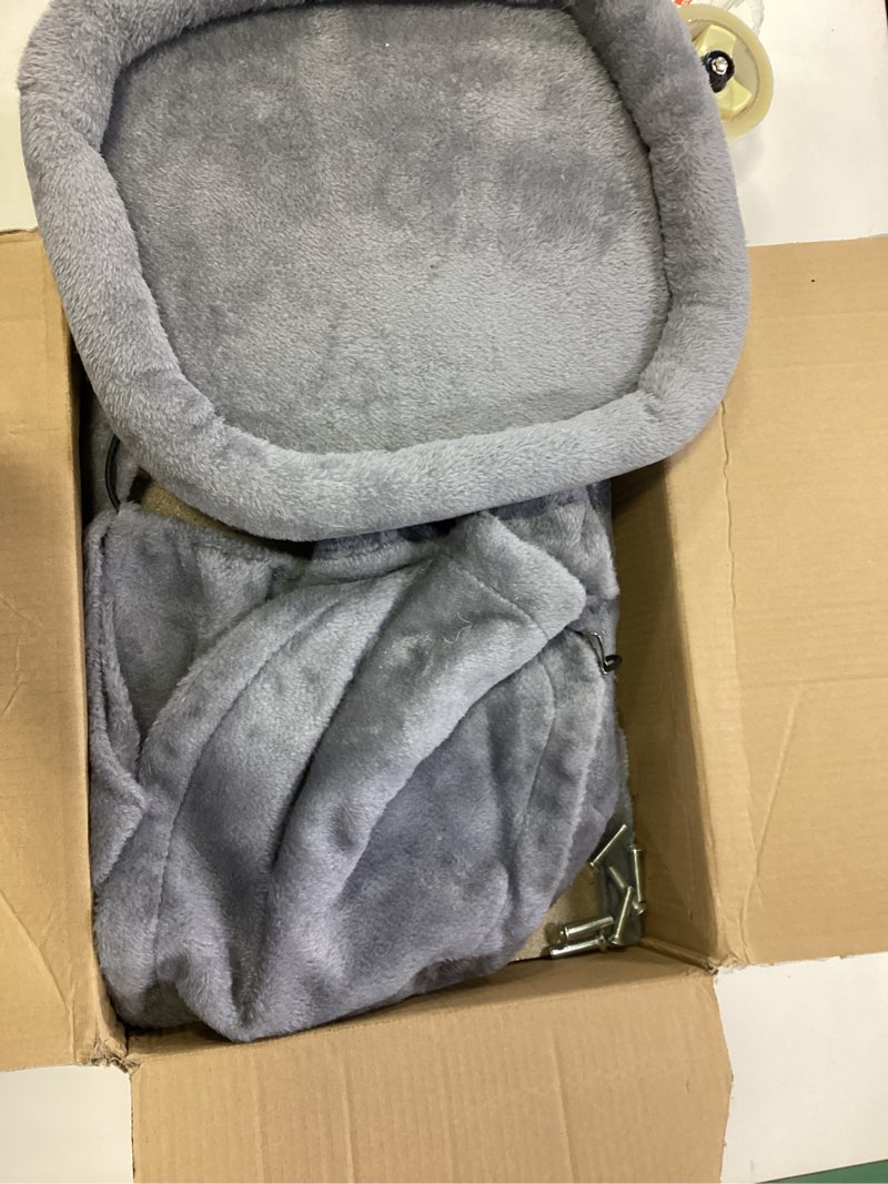 Condition photo showing As Is for YUNIQUE Cat Tree with Cat Condo and Big Hammock, Grey 39.4'' Grey