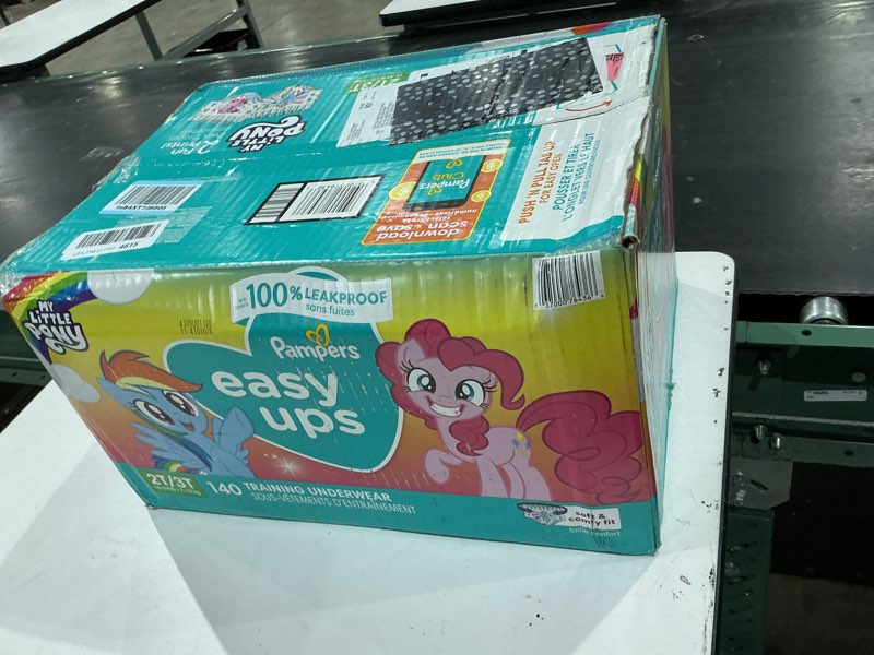 Condition photo showing New/Like New for pampers training pants - easy ups girls & boys - size 2t-3t, 140 count, peppa pig potty underwear (packaging may vary) 2t-3t 140