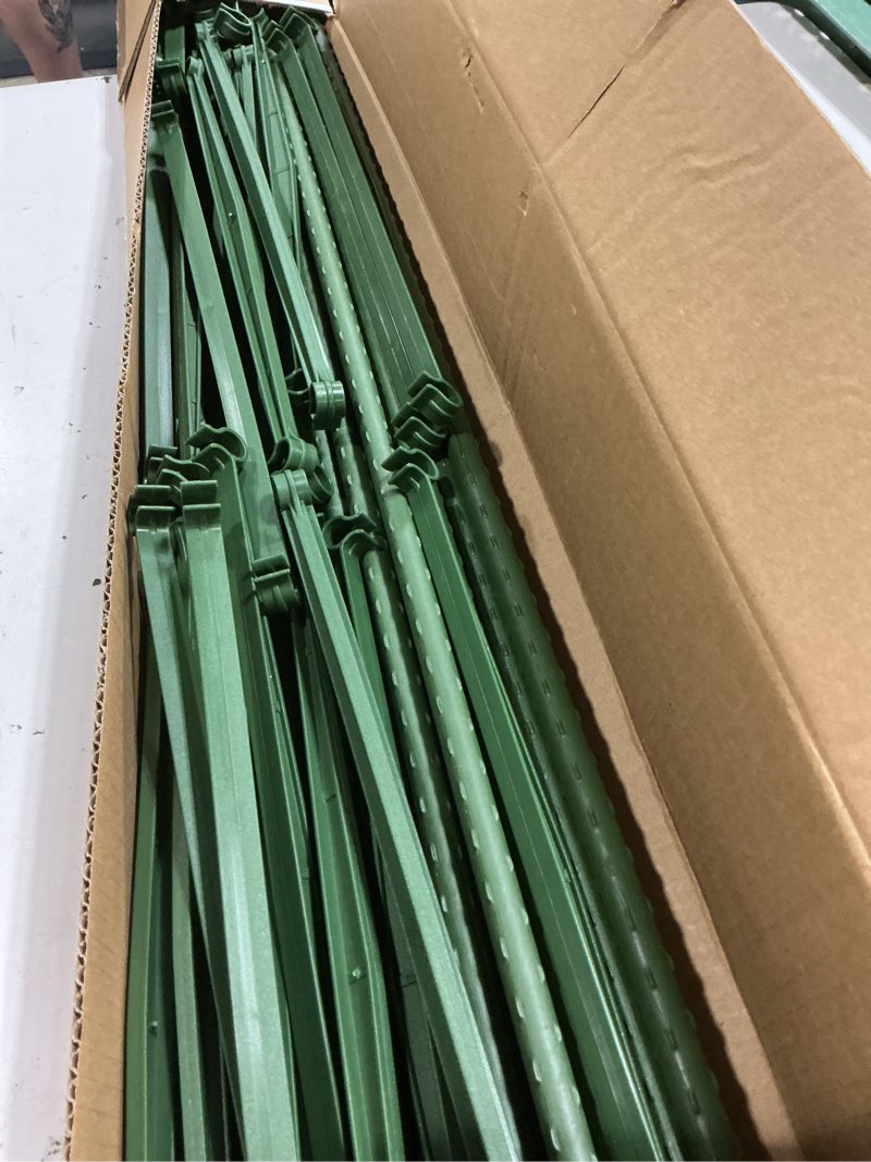 Condition photo showing New/Like New for 6 pack tomato cage for garden, 48 inches metal garden stakes, plant support cages trellis for garden and pots, tomato trellis for potted plants, trellis for climbing plants outdoor,green 48'' x 12''