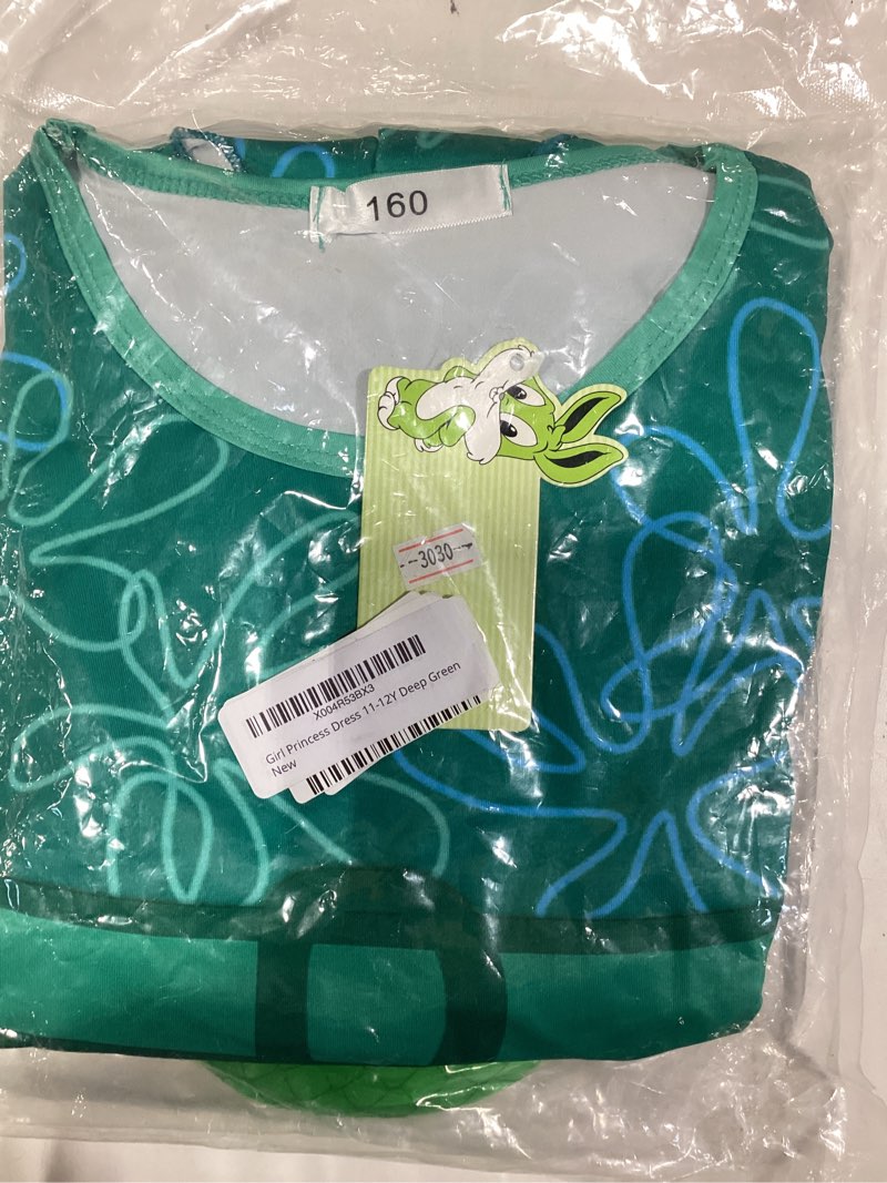 Condition photo showing Good Condition for Joy Disgust Envy Costume Dress with Wigs,3-12Y Green 11-12 Years