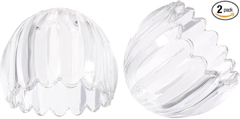 shenmoyl tulip lamp shades replacement, 5\\\" dia. * 4.25\\\" h cream clear glass sconce shade heavy and thick for wall sconces pendant lights ceiling lights chandelier, 2 pack