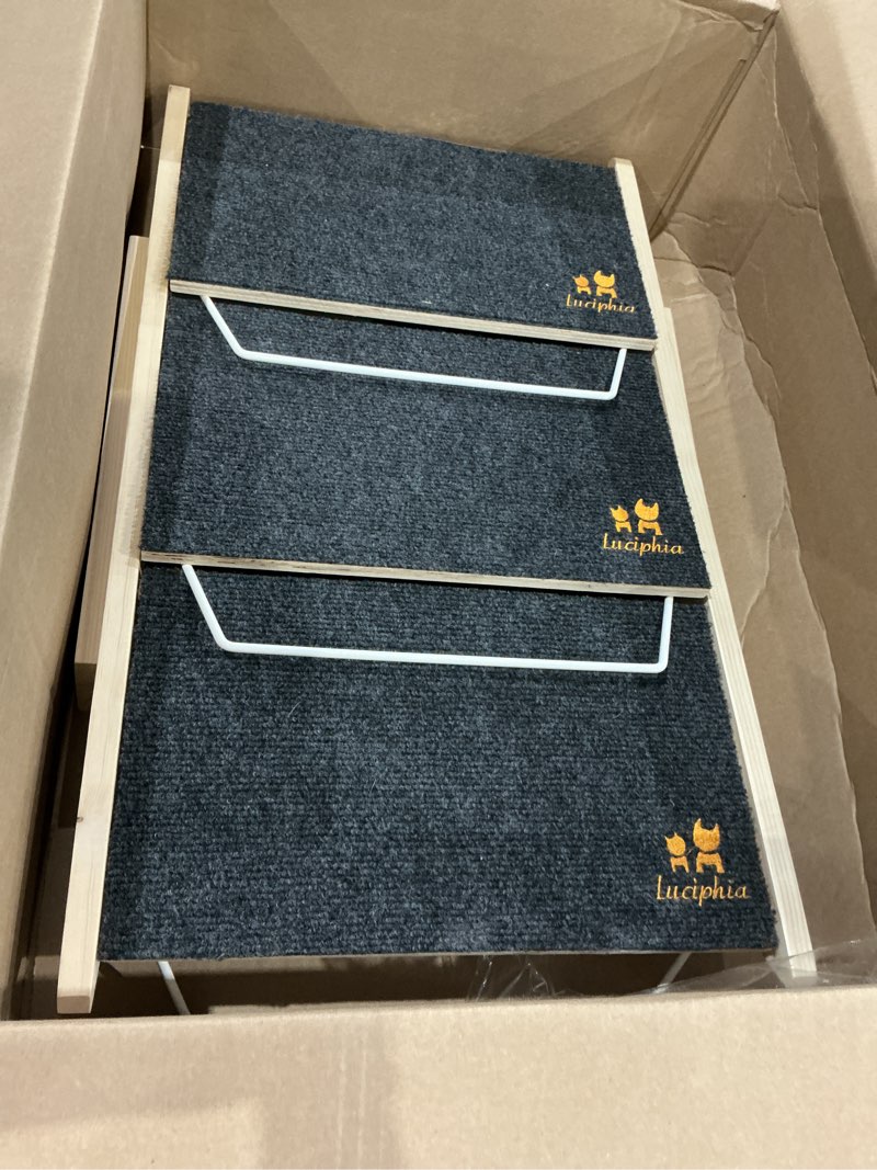 Condition photo showing Good Condition for luciphia wooden dog stairs for small dogs 2-in-1 foldable dog steps for beds cars couch anti-slip pet ramp with 3 steps indoor pet stairs for medium large older pets cats up to 220lbs