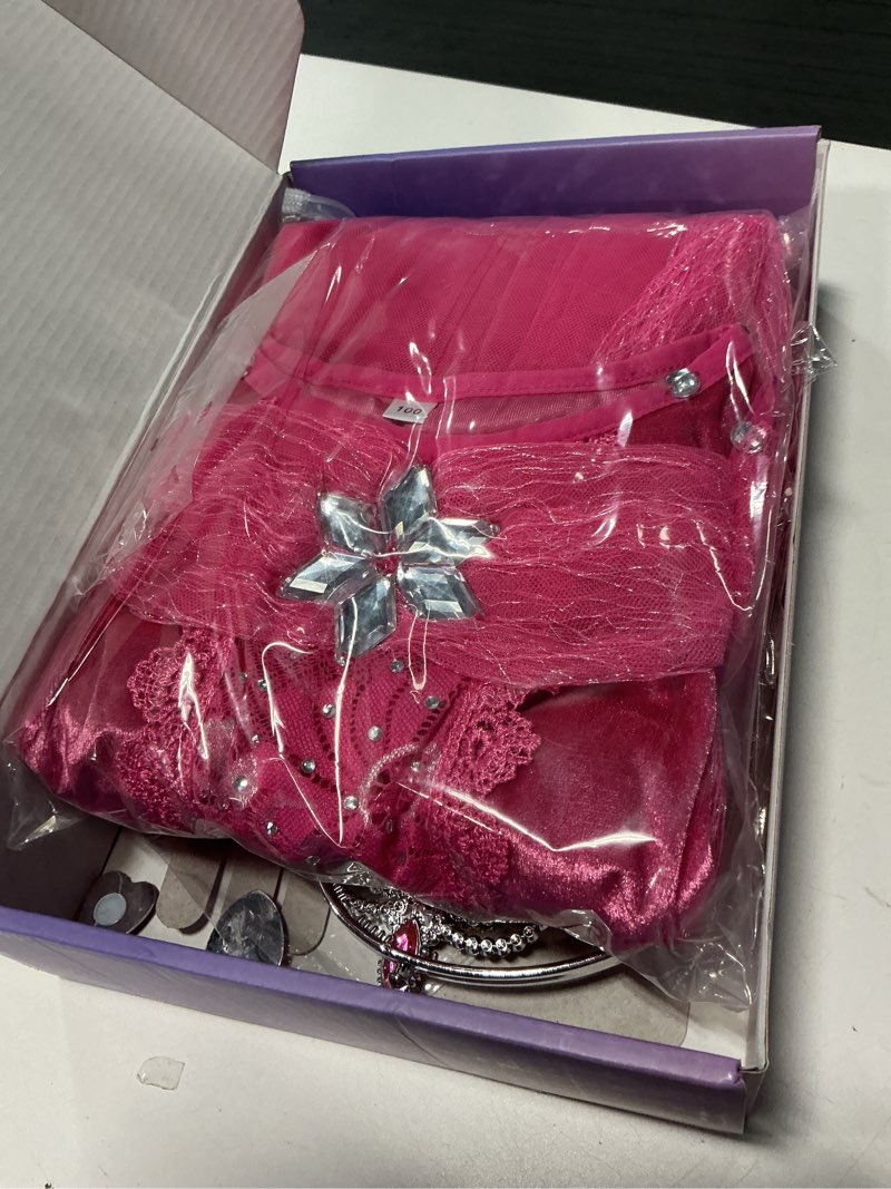 Condition photo showing Good Condition for Princess Dress Up for Girls, Syncs with Music, App-Control Princess Costumes, RGB Led Light Up Halloween Costume 3T Apink