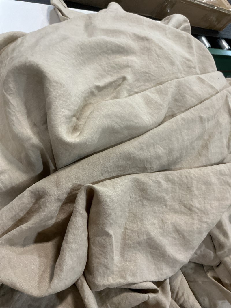Condition photo showing As Is for european linen duvet cover, king/cal king, toffee