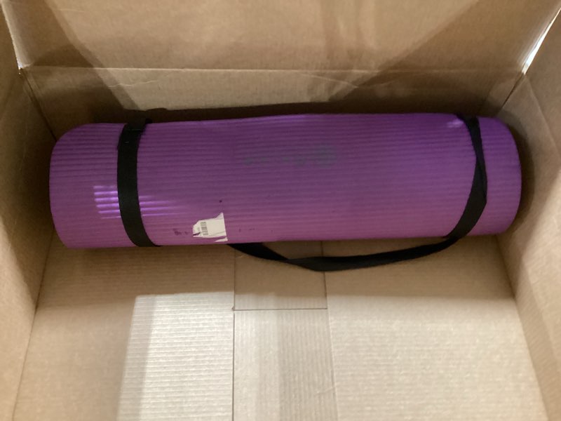 Condition photo showing Good Condition for gaiam yoga mat, pilates & exercise mat, thick 2/5" (10mm) workout mat with easy-cinch carrying strap for home & gym workouts purple 2/5" (10mm)