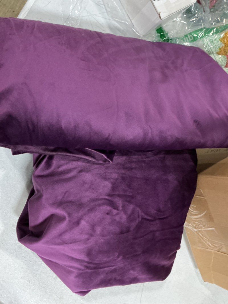 Condition photo showing Good Condition for miulee dark purple velvet curtains 84 inches - luxury blackout curtains for bedroom living room thermal insulated super soft window drapes rod pocket & back tab, w52 x l84 inches, 2 panels dark purple 52"w x 84"l (pack of 2) back tab