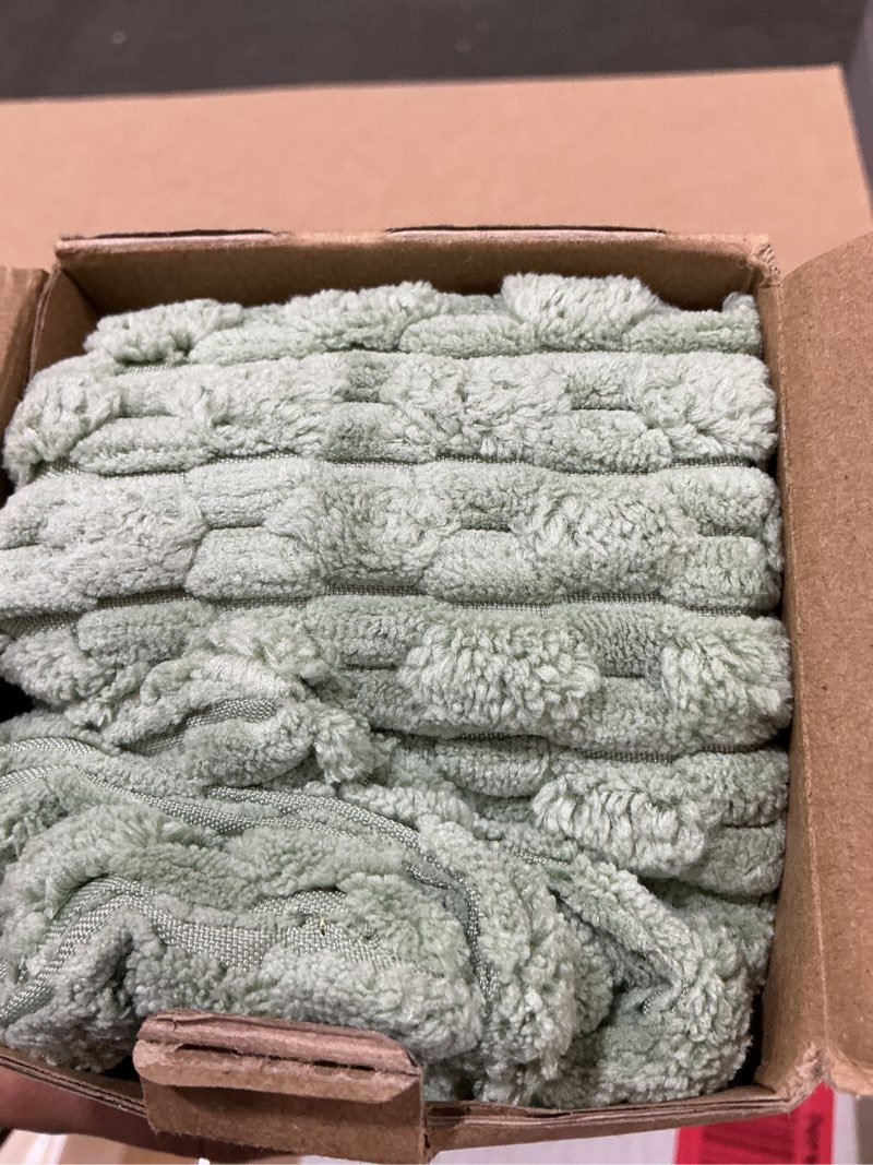 Condition photo showing New/Like New for kevin textile 24x24 pillow covers 2 packs decorative throw pillow covers with stripe pattern spring super soft corduroy square solid cushion cover for couch sofa bedroom living room sage green 24" x 24" (pack of 2) sage green