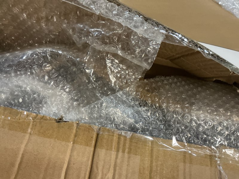 Condition photo showing As Is for Double Arch Backdrop Stand Metal Open Arch Backdrop Frame U Shaped Wedding Arches for Ceremony Baby Shower Garden Birthday Party Decoration (Gold, 6FT×3FT) Gold 6FT×3FT(H×W)