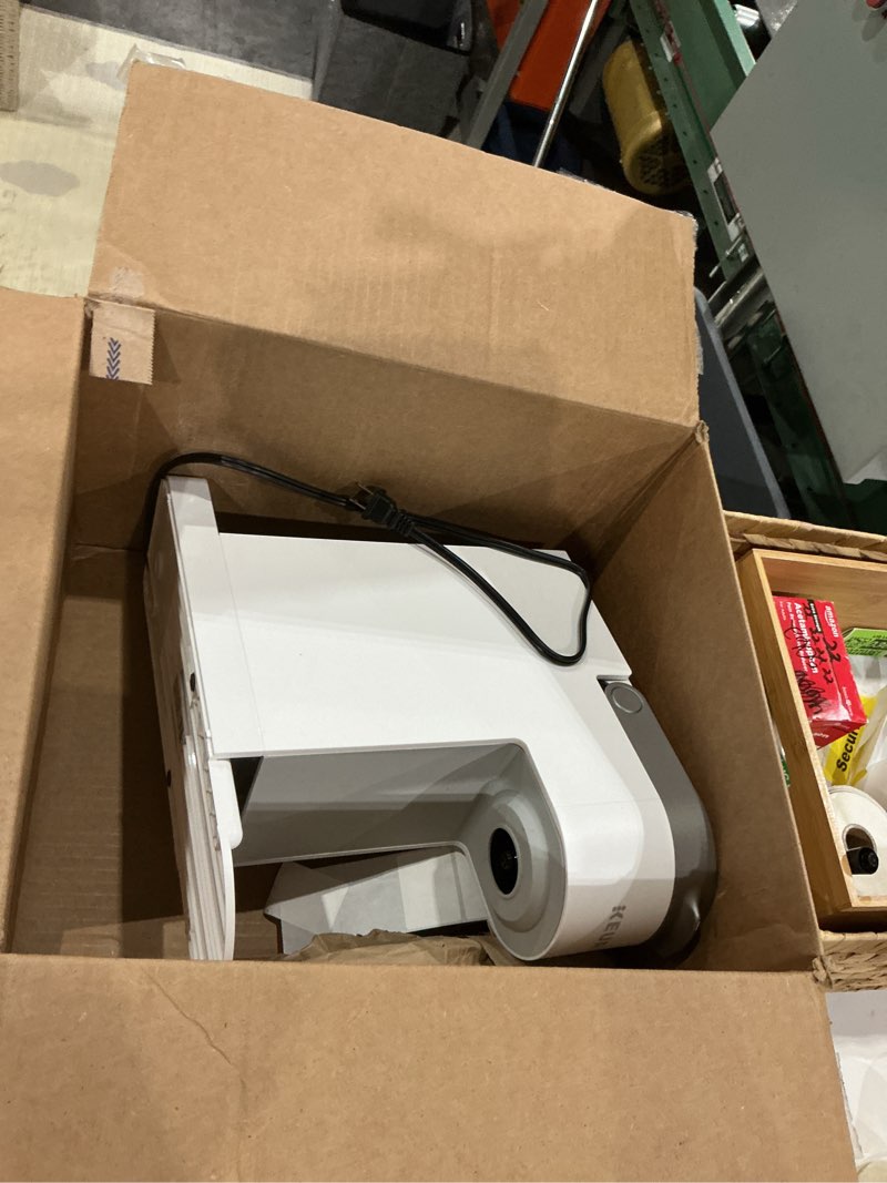 Condition photo showing As Is for keurig k-slim single serve k-cup pod coffee maker, multistream technology, 3 brew sizes, slim and sleek design, 46oz removable reservoir, white