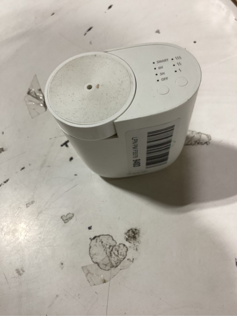Condition photo showing As Is for plug in diffuser - 800 sq ft,no wobble design,secure wall fit,timer control&scent intensity button,bluetooth app,waterless scent diffusers home,essential oil plug in wall diffuser – white
