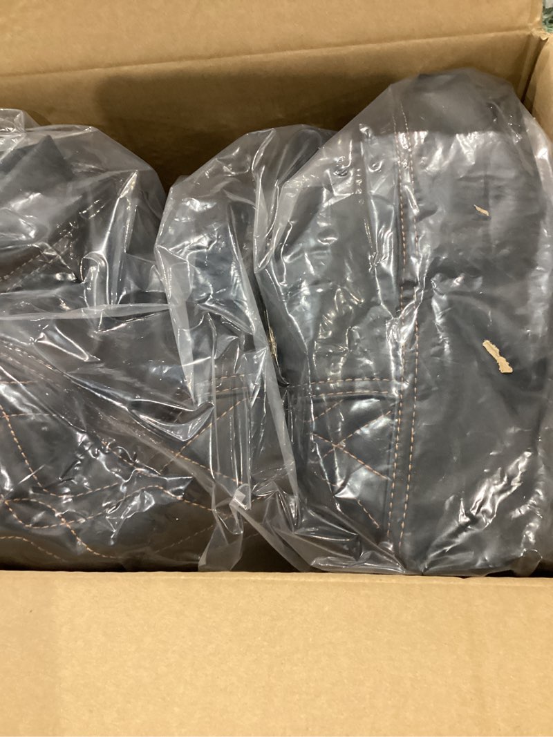 Condition photo showing Good Condition for Panglong EZGO TXT Front Seat Covers, TXT Golf Cart Seat Covers PVC Leather Material, UV Resistant and Waterproof, Fit EZGO TXT Original Front Seat Cushions-Diamond or Diamond Cross Black Diamond Crossing