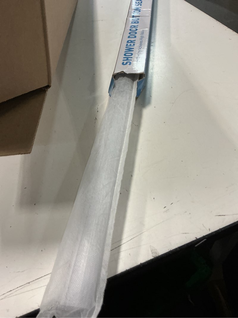 Condition photo showing Good Condition for sliding shower door bottom seal, 2 pcs 3/8" x 36" sliding shower door sweep for 3/8inch glass, frameless glass door seal strip stop shower leaks and create a water barrier for 3/8" glass
