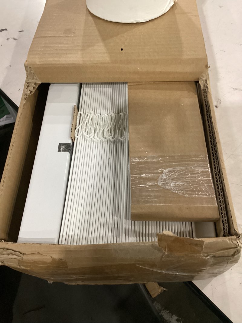 Condition photo showing Good Condition for lotus & windoware cordless, 2 inch faux wood blind, 39" wide x 84" long, window blinds, blinds & shades, blinds for indoor windows, smooth, bright white - 39" x 84",bright white