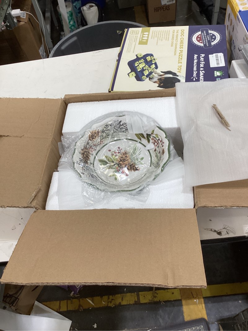 Condition photo showing New/Like New for certified international winter forest 12 pc dinnerware set, service for 4