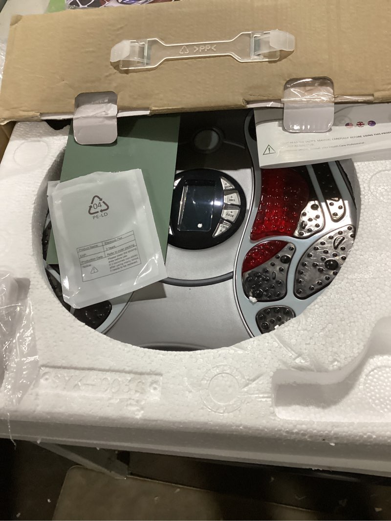 Condition photo showing Good Condition for Foot Massager for Neuropathy, EMS TENS Foot Stimulator for Circulation and Pain Relief, TENS Unit Muscle Stimulator with 4 Electrode Pads, Fits Up to 11"