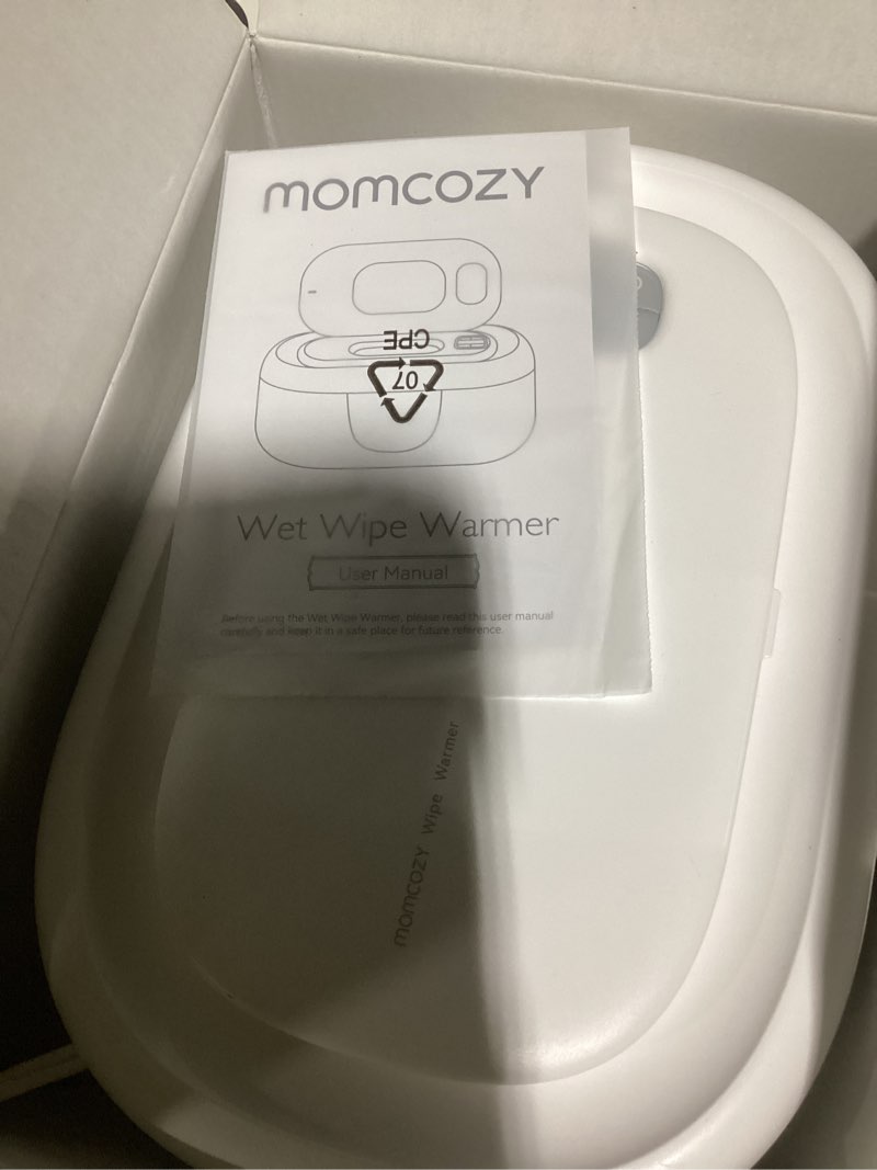 Condition photo showing New/Like New for Momcozy Baby Wipe Warmer, Innovative Spring Design, Large Capacity Wipes Dispenser for 60-80pcs, Fast & Even Heating, 4 Modes of Temperature Heating Control, Diaper Wipe Warmer with Night Light, Grey Grey Classic WW01 60-80pcs
