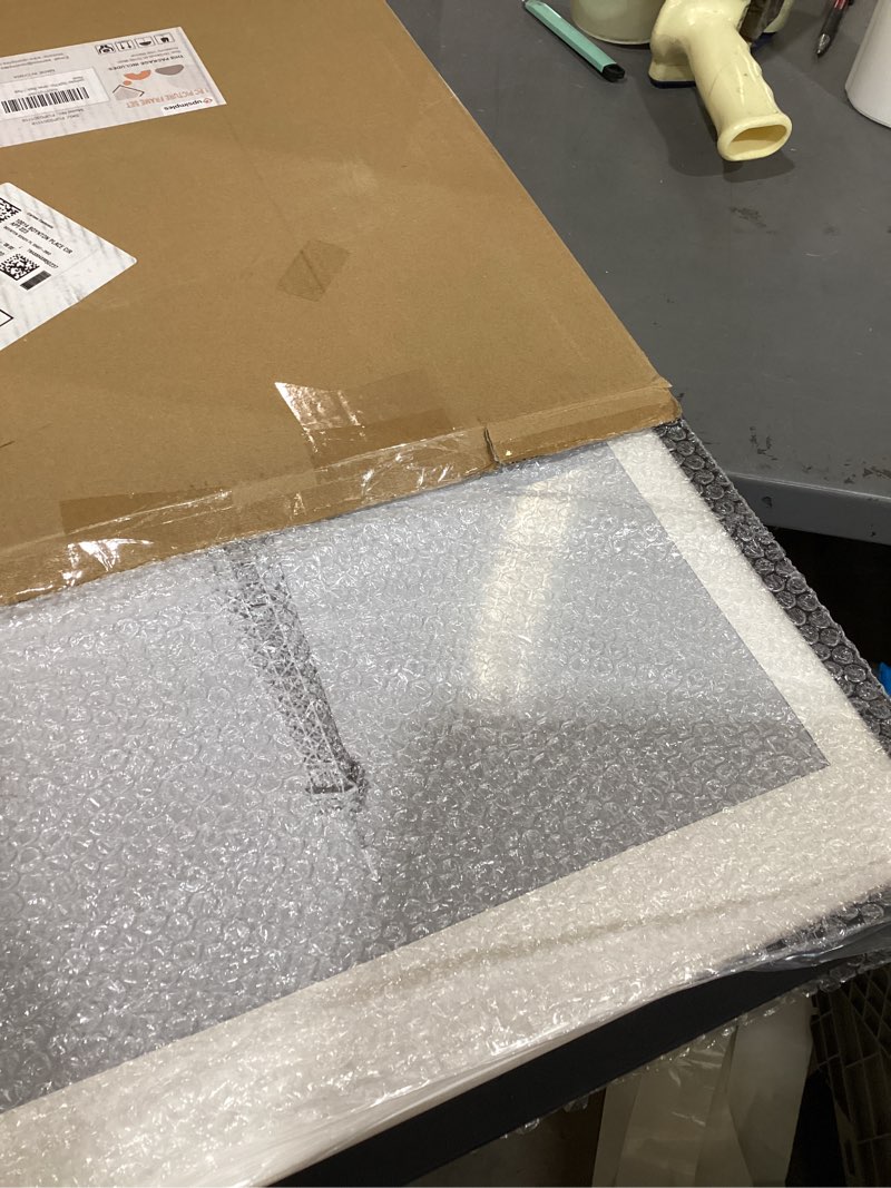 Condition photo showing New/Like New for upsimples 18x24 picture frame, display pictures 16x20 with mat or 18 x 24 without, wall hanging poster frames, black, 1 pack black 18x24