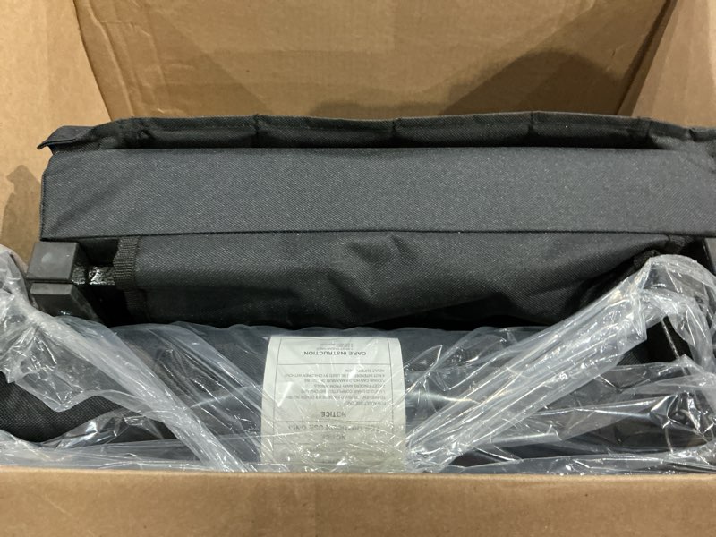Condition photo showing Good Condition for dumos 2 pack stadium seats with back support, 3.15" thick padded bleacher chairs, large portable folding comfortable seat with 2 pockets & hooks for sports events, concerts, outdoor activities, black black 2 pack
