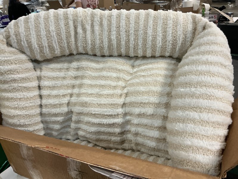 Condition photo showing As Is for MIXJOY Dog Bed Medium Size Dog, Washable Medium Dogs Bed with Removable Cover, Soft Rectangle Pet Ded Fluffy Plush Faux Fur Pet Bed with Anti-Slip Bottom, 30"x30"x8", White White M(30"Lx24"Wx8"Th)