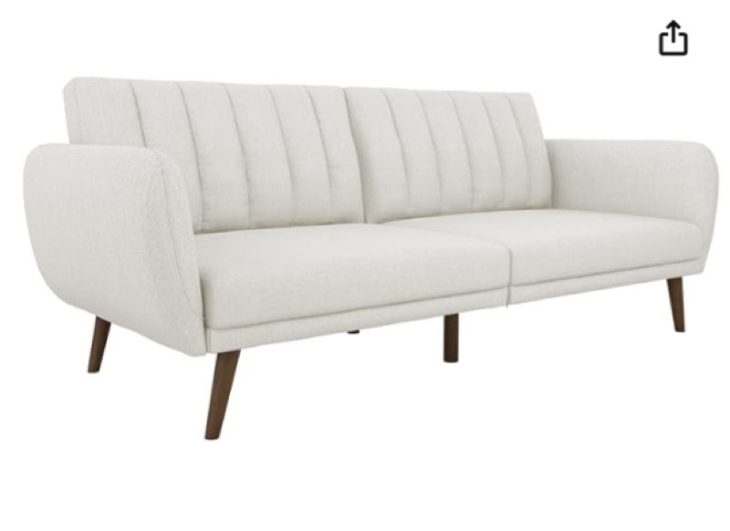 Incomplete box 1 only)Novogratz Brittany 81.5\" Round Arm Convertible Sofa