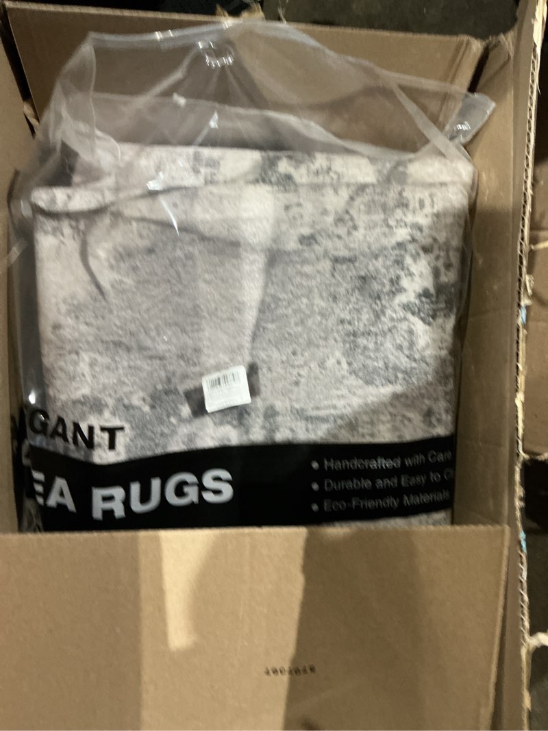 Condition photo showing Good Condition for 9x12 area rug living room: washable non slip modern abstract rug black grey black grey 9' x 12' (rectangular)