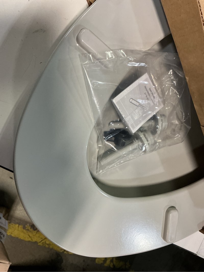 Condition photo showing Good Condition for Bemis 1500EC Durable Wood Toilet Seat with Easy Clean Hinges, Made in USA, Elongated, Ice Grey Elongated 1-Pack Elongated