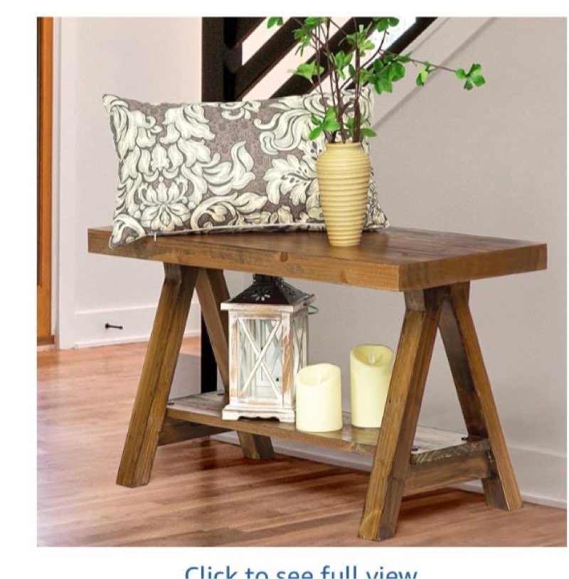 Wnutrees Farmhouse Wood Bench, Rustic Indoor Storage Bench for Entryway, Living Room, Dining Room, Solid Wood Construction, Original Wood