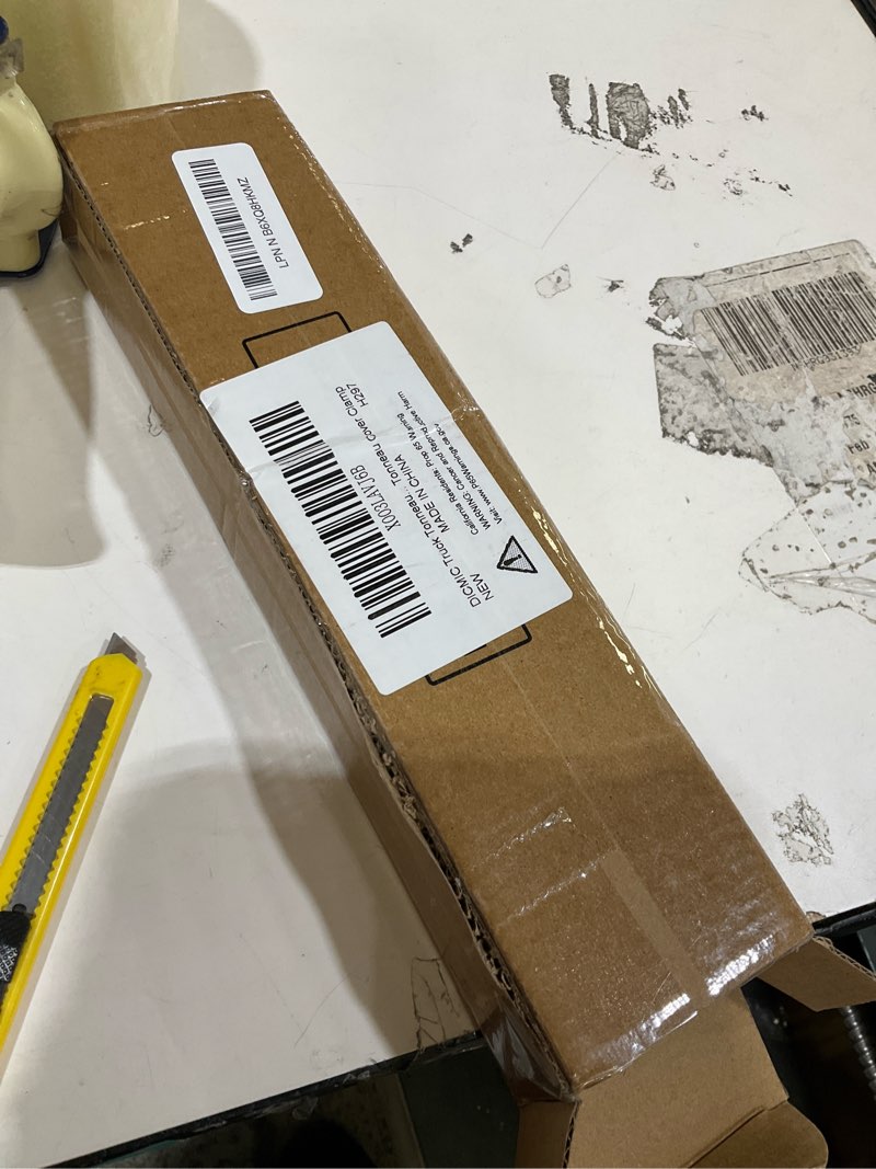 Condition photo showing As Is for truck tonneau cover replacement and accessories part kit for hard tri-fold & quad-fold truck bed cover include nut, t-bolt and tonneau cover clamp, 2x rear clamp