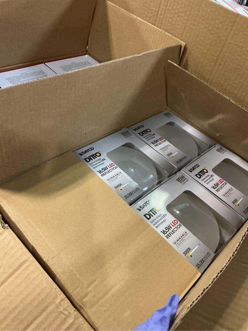 Condition photo showing New/Like New for SATCO S9635-11.5 Watt; LED BR40; 3000K; 120 Volt; Dimmable (12 Pack)