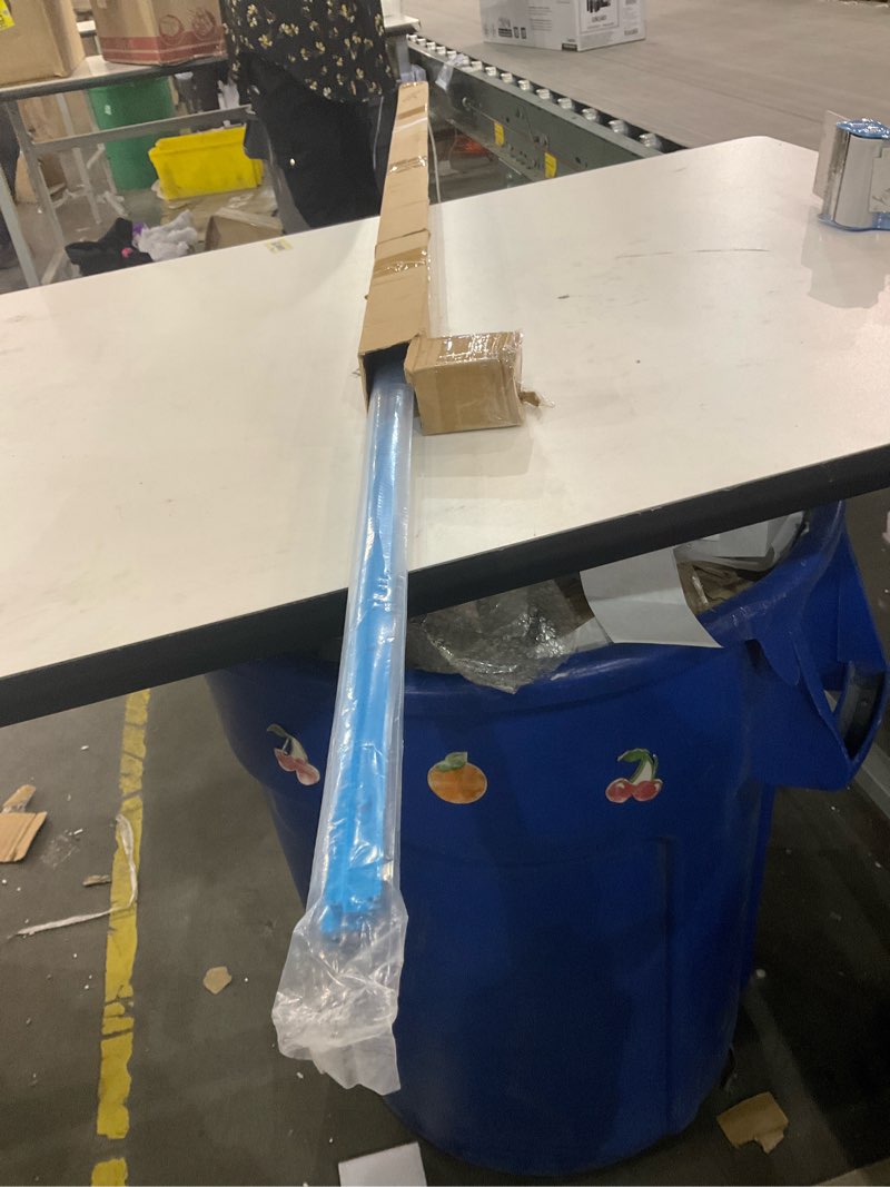 Condition photo showing As Is for 2pcs T-Track for Woodworking 48" Blue Double-Cut Pre-Drilled, 48 inch Universal Aluminum T Tracks Blue