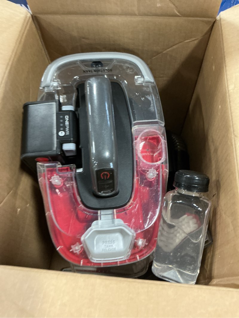 Condition photo showing As Is for Hoover ONEPWR CleanSlate Cordless Portable Carpet + Upholstery Spot Cleaner Machine, Powerful Suction, Versatile Tools, Car and Auto Detailer, Pair with Hoover Spot & Upholstery Cleaner Solution
