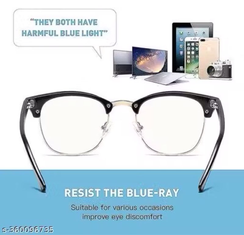 Eyeden's UV Protection, Anti Blue Rays Harmful Glare Computer Eyewear Sunglasses (Shiny black Golden / computer blue blocking clear lenses)