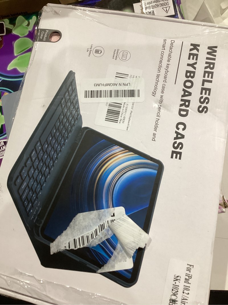 Condition photo showing Good Condition for LAMA Wireless Keyboard Case with Touchpad for iPad 10.2" 9th 8th 7th Generation, Detachable Bluetooth Keyboard with Pencil Holder for iPad 10.2 Inch/iPad Air 10.5"(3rd Gen)/iPad Pro 10.5 in, Pink Pink+Touchpad