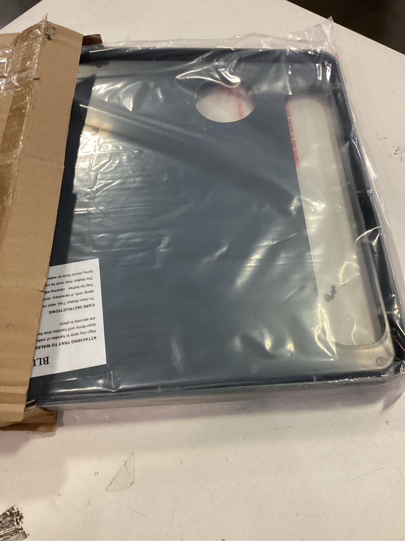 Condition photo showing New/Like New for Walker Tray Table with 2 Cup Holders - Universal Trays for Standard Folding Walkers - Home Mobility Accessories by Bluestone (Gray)