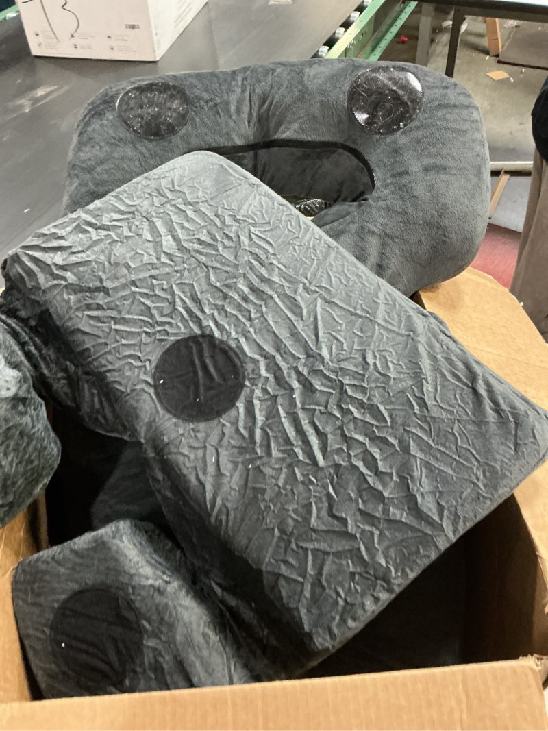 Condition photo showing As Is for Zomaple Face Down Chair After Eye Surgery – Memory Foam, Washable Cover, & Ventilated Design – Facedown Pillow for Sleeping, BBL Equipment, Retinal & Vitrectomy Recovery Velvet Grey