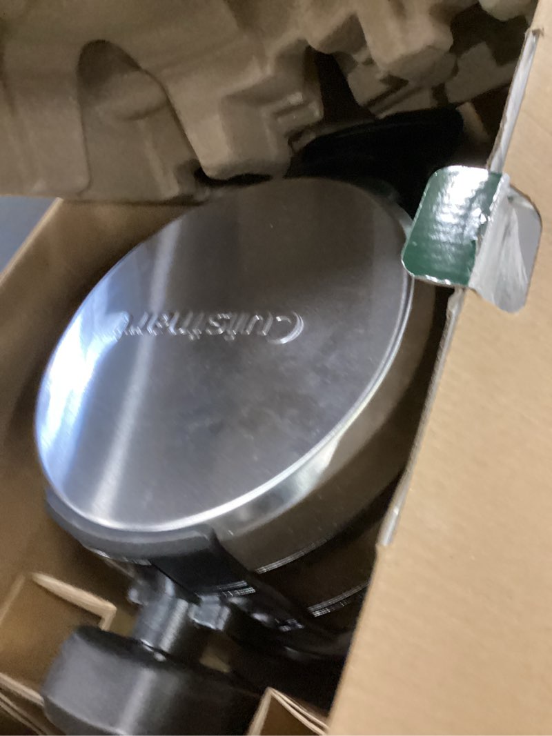 Condition photo showing Good Condition for Cuisinart Breakfast Express Flip 1 Side Belgian Waffle & 1 Side Omelet Maker, Stainless Steel WAF-B50