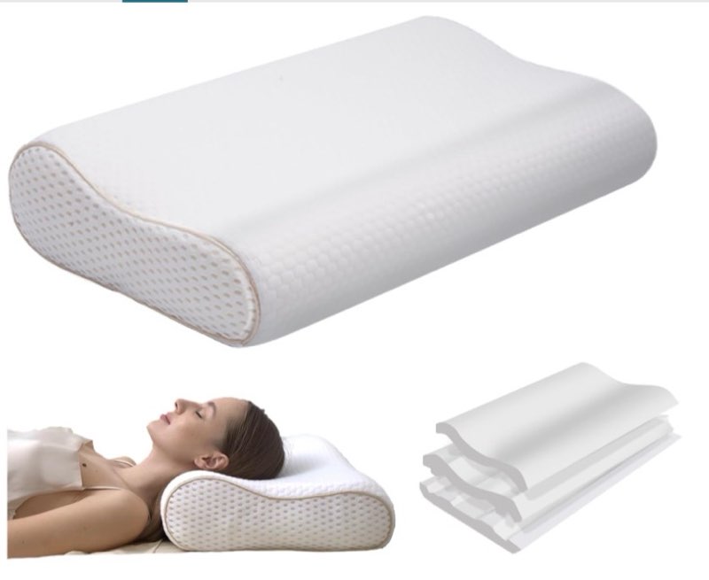 DORMELLE Ergonomic Memory Foam Neck Pillow Bed Pillow,Cooling Fabric,Adjustable Sandwich Pillow for 
