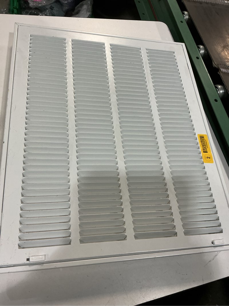 Condition photo showing As Is for ez-flo 19-in x 23-in steel white sidewall/ceiling return air grille