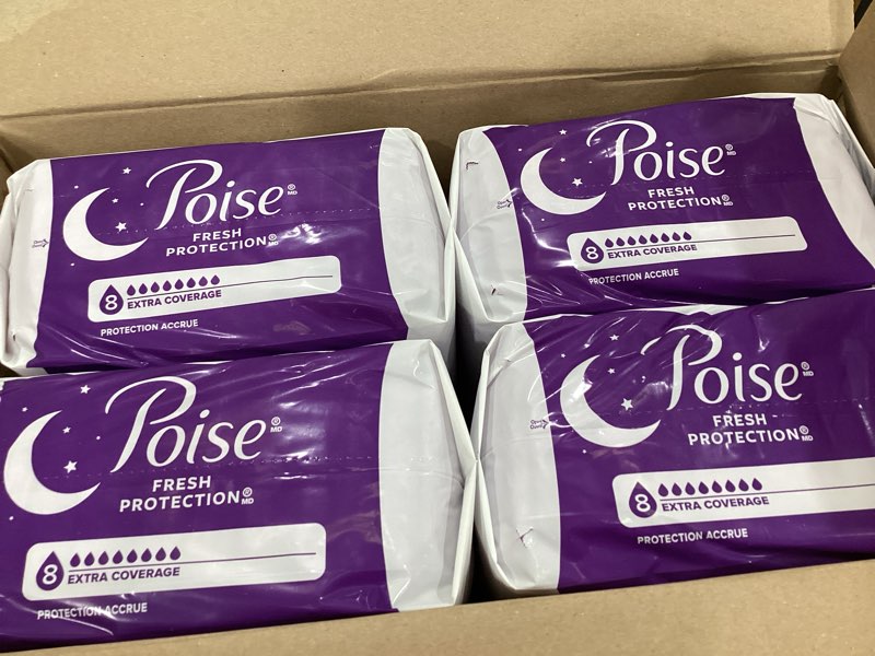 Condition photo showing New/Like New for poise incontinence bladder control pads overnight fresh protection ultimate absorbency - 96ct