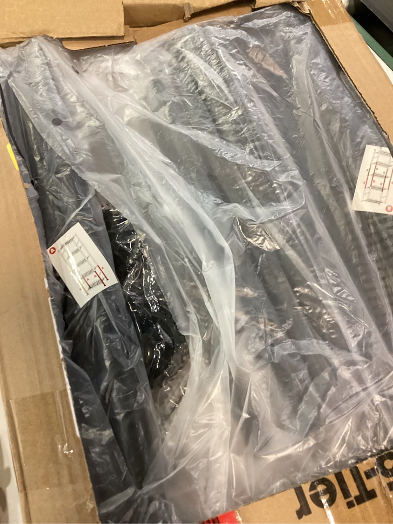 Condition photo showing Good Condition for Storage Shelves - Set of 2, 5-Tier Metal Shelf Organizer, Space-Saving Garage Shelving with Leveling Feet, Standing Shelves Organizer for Kitchen, Laundry, Pantry (18.4" x 12.6" x 57.4", Black) Black 18.4W×12.6D×57.4H(5T)