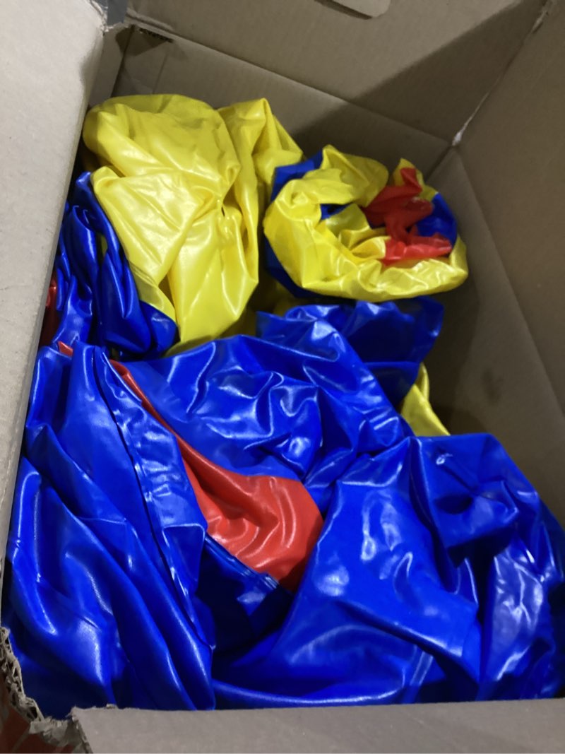 Condition photo showing As Is for Intex Inflatable Colorful Jump-O-Lene Castle Bounce House, for 2 Kids Ages 3-6 - Large Blow-Up Indoor Outdoor Children's Bouncer Jumper Playhouse