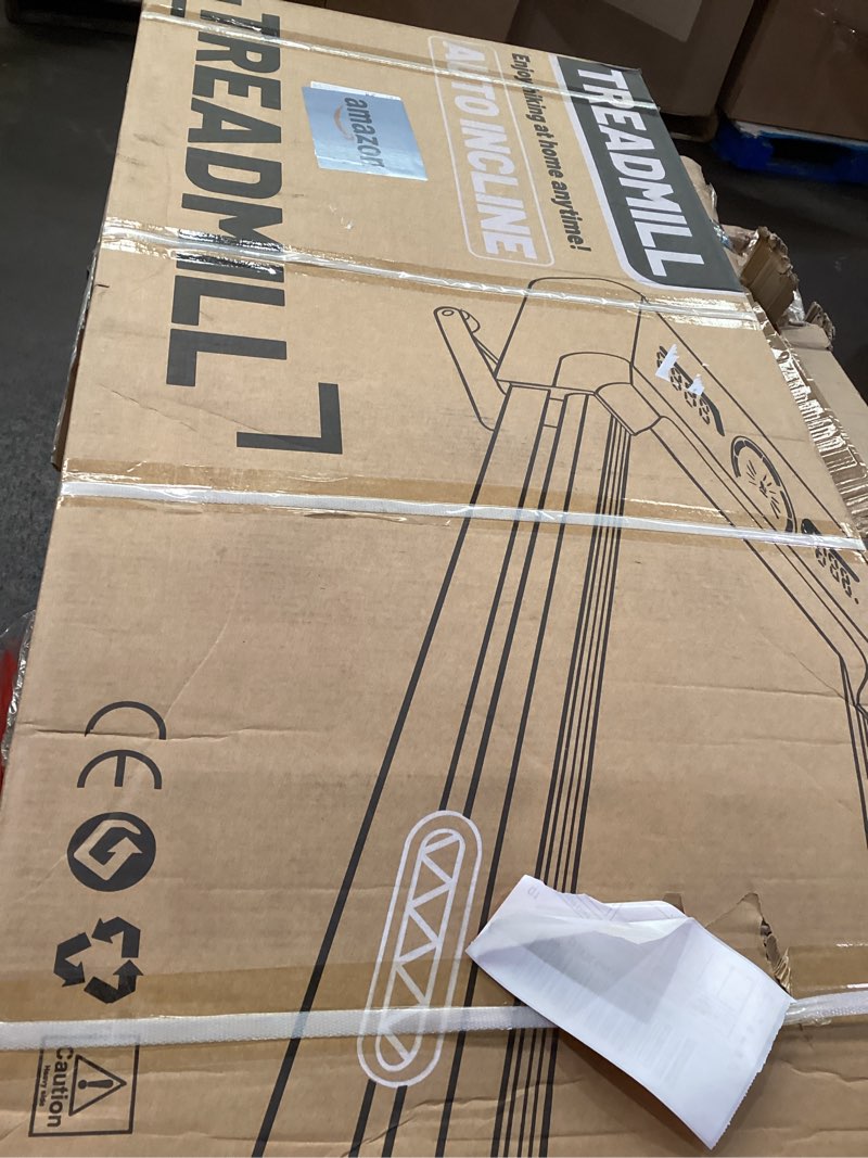 Condition photo showing As Is for Walking Pad Treadmill with 12% 9-Level Auto Incline, 450 lbs Capacity RGB LED Screen, Bluetooth Speaker Under Desk Treadmill, Compact Treadmills for Home Hiking