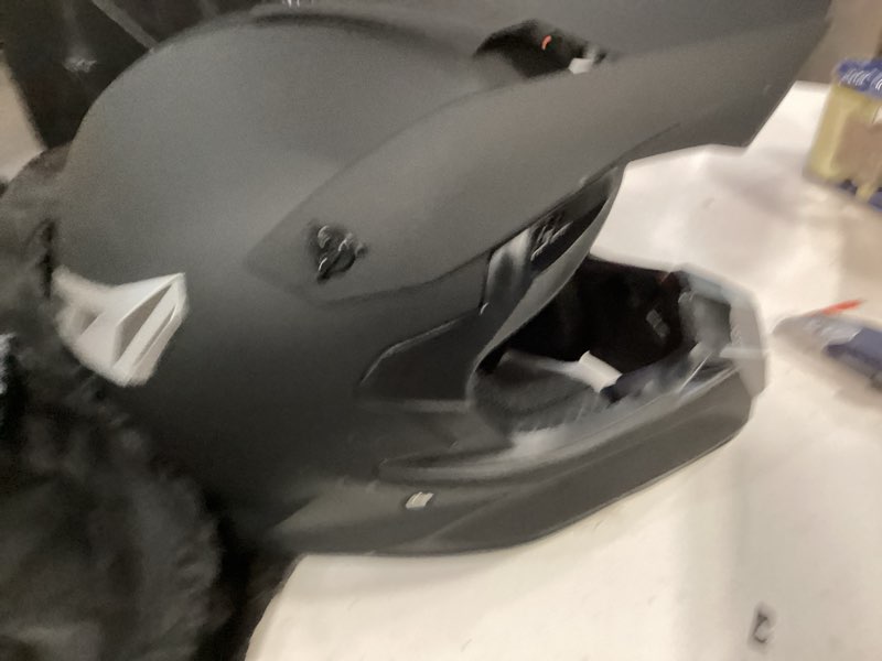 Condition photo showing Good Condition for Adult Motocross Dirt Bike Helmet with Goggles, Gloves & Mask Dirt Bike ATV Helmet for Unisex-Adult Men Women Adjustable Sun Visor DOT/FMVSS-218 Off-Road Motorcycle Helmet UTV Helmet Downhill Matte Black-188 Medium