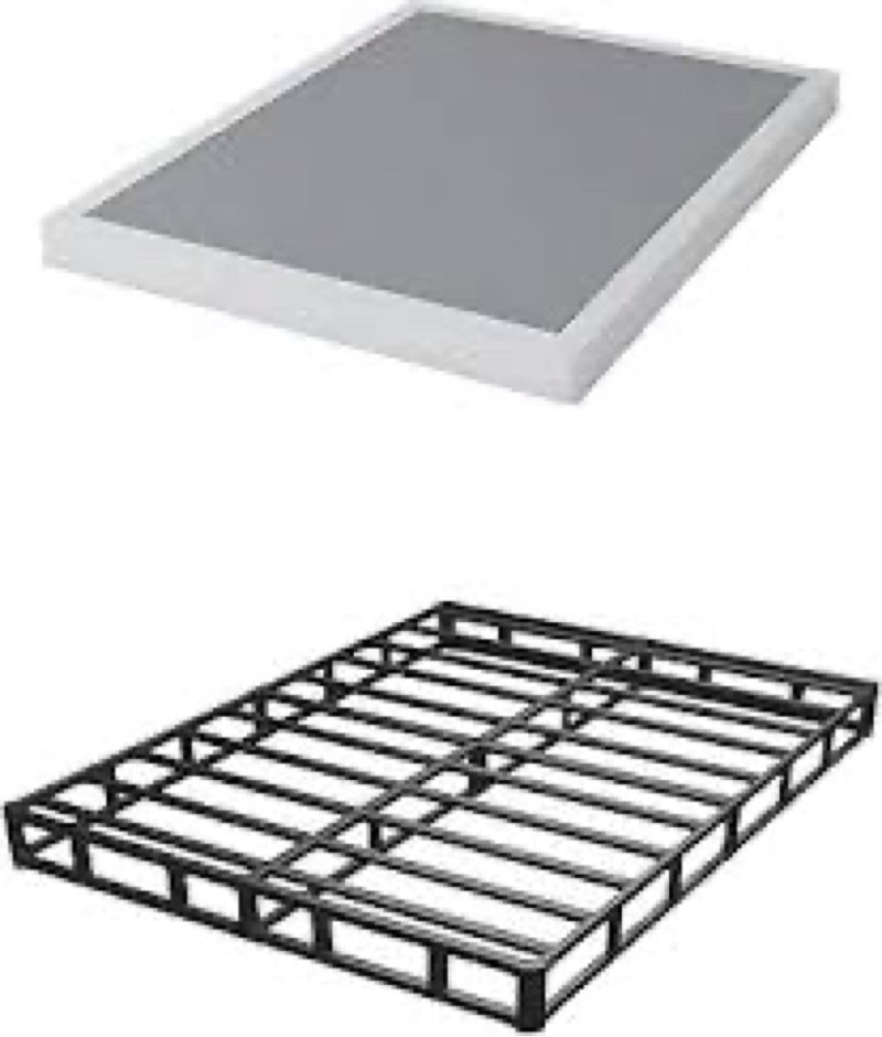 lumunance 3 inch box spring queen size bed base, heavy duty metal box springs for queen bed, mattres