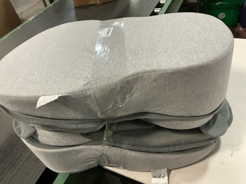 Condition photo showing As Is for Rootling Baby Feeding Pillow, Anti Overflow Feeding Pillow for Reducing Spit-Up, Safety Nursing Pillow, Baby Lounger Reflux Wedge Breastfeeding, Removable top and Bottom (Gray, Small) Gray Small